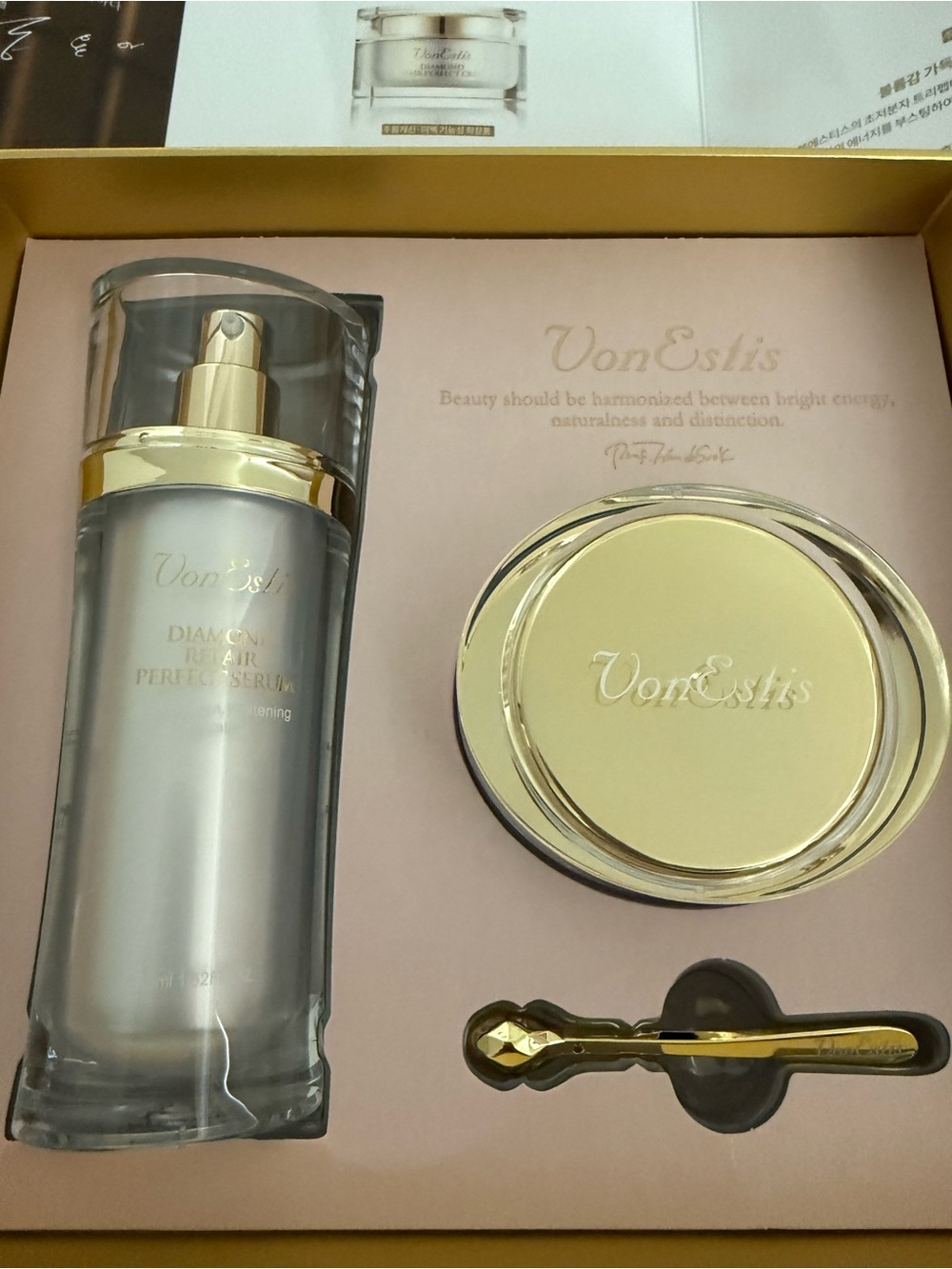 VonEstis Diamond Repair Perfect Gold Radiance Moisturizer & Serum Set - Gold
